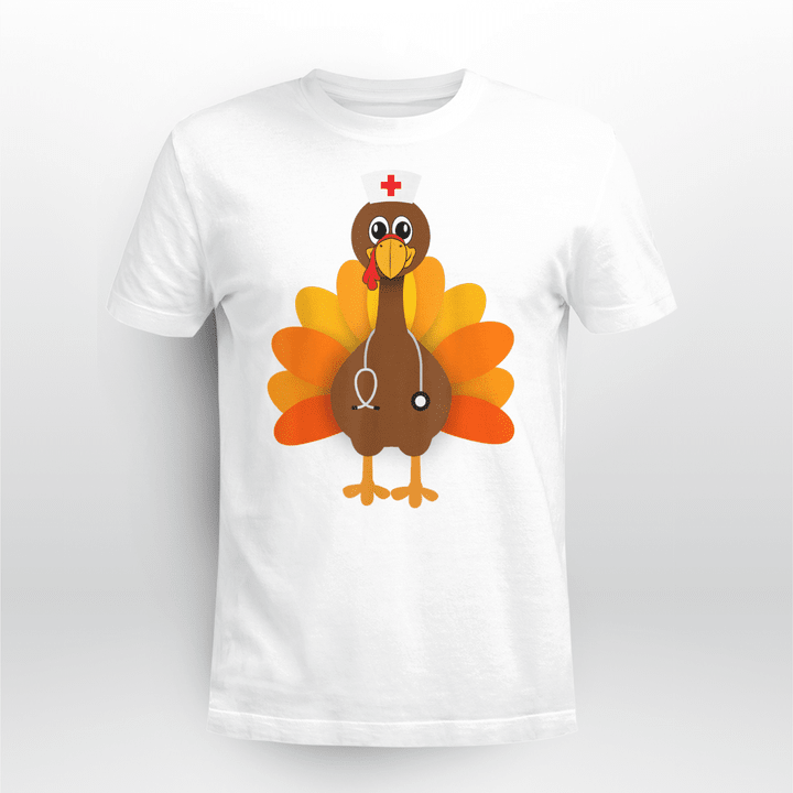 Nurse Classic T-shirt Thanksgiving Scrubs Turkey Nurse