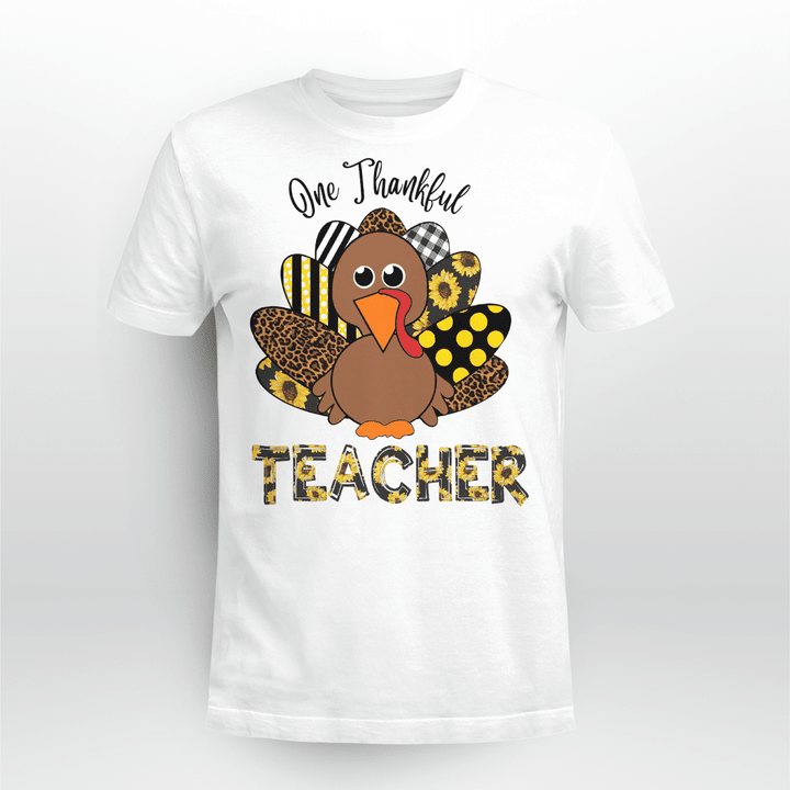 Thanksgiving T-shirt One Thankful Teacher
