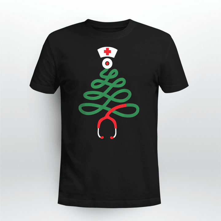 Nurse T-shirt Christmas Tree