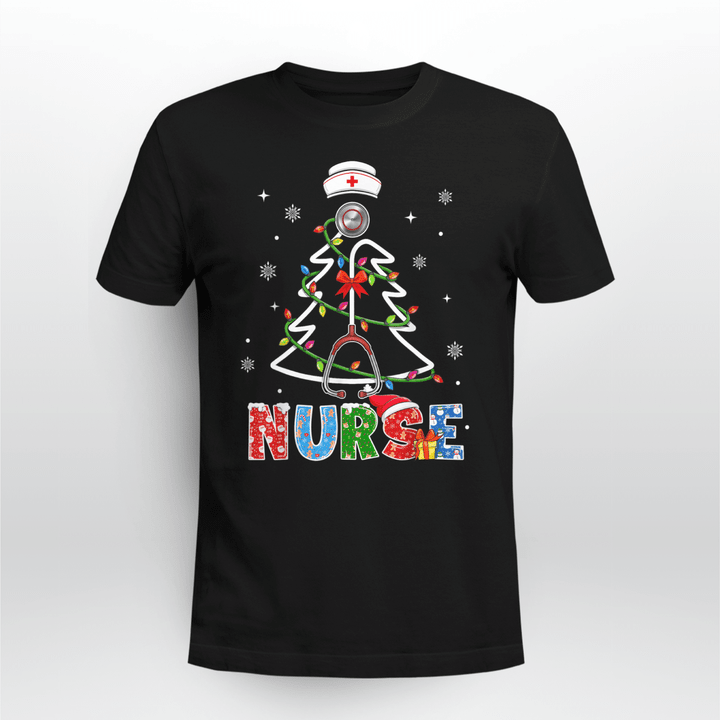 Nurse Classic T-shirt Christmas Tree 2