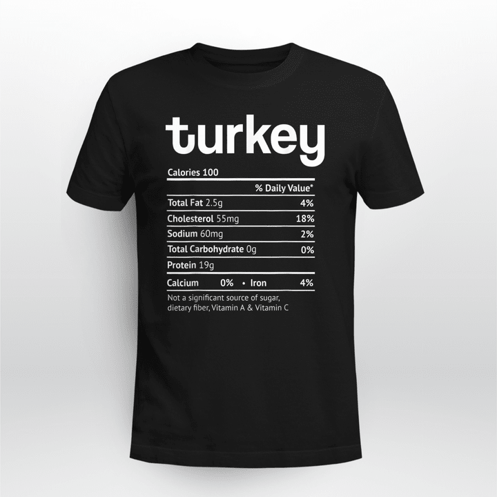 Thanksgiving Classic T-shirt Turkey Nutrition Thanksgiving Christmas Food