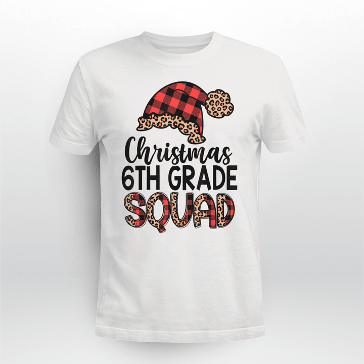Teacher Classic T-shirt 6th Grade Squad Christmas