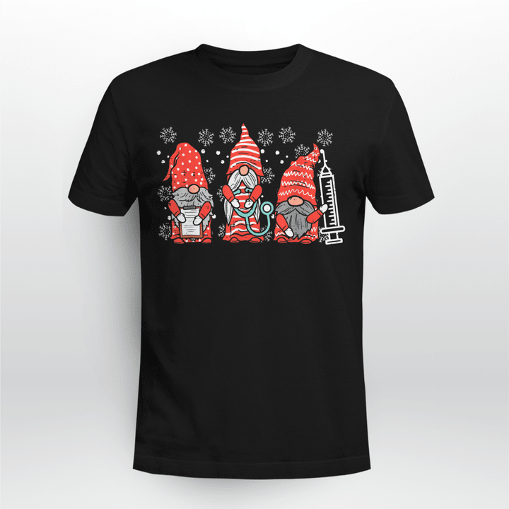 Nurse T-shirt Cute Nurse Christmas Gnomes