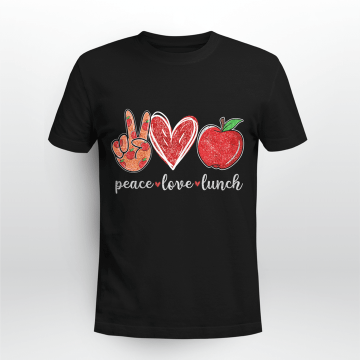 Lunch Lady Christmas T-Shirt Peace Love Lunch Lady