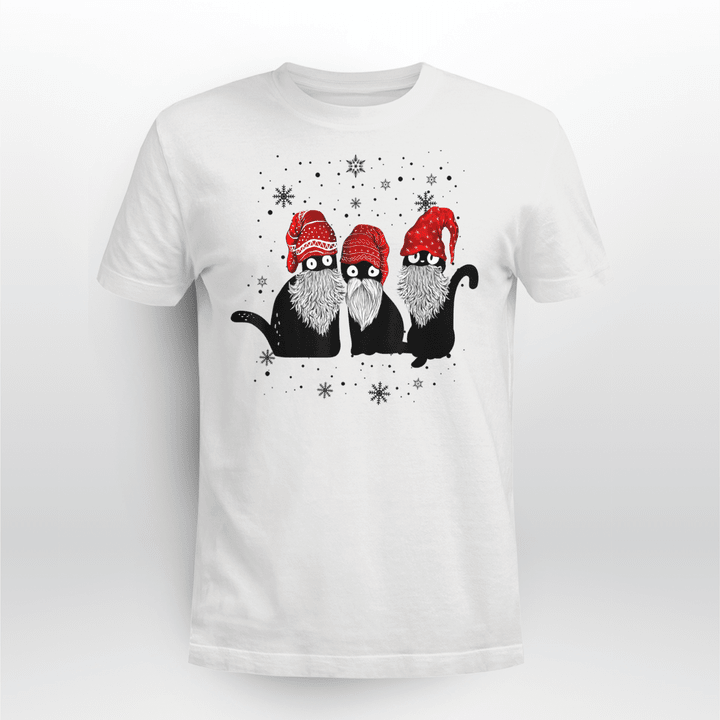 Cat Christmas Classic T-shirt Three Gnomeows