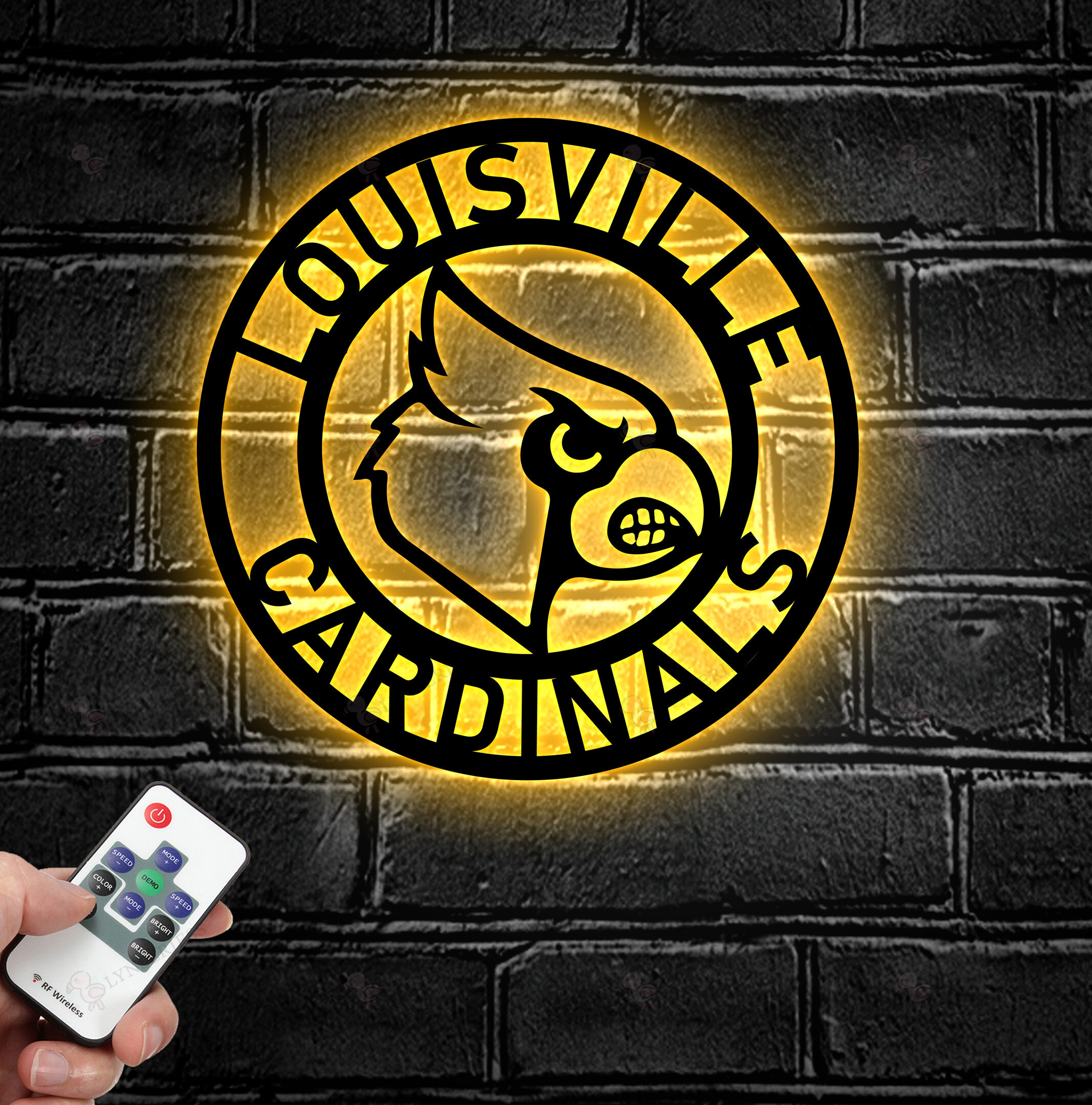Louisville Cardinals Metal Sign, NCAA Logo Metal Led Wall Si - Inspire  Uplift