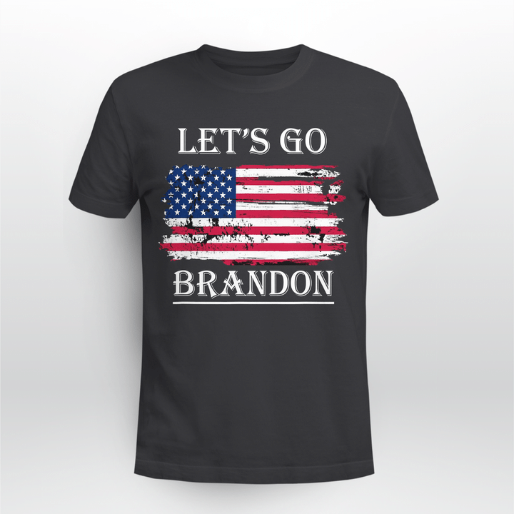 Let's Go Brandon Conservative Anti Liberal USA Flag JB Chant T-Shirt