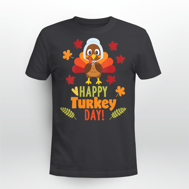 Happy Turkey Day T-Shirt Thanksgiving Holiday Tee Shirt T-Shirt