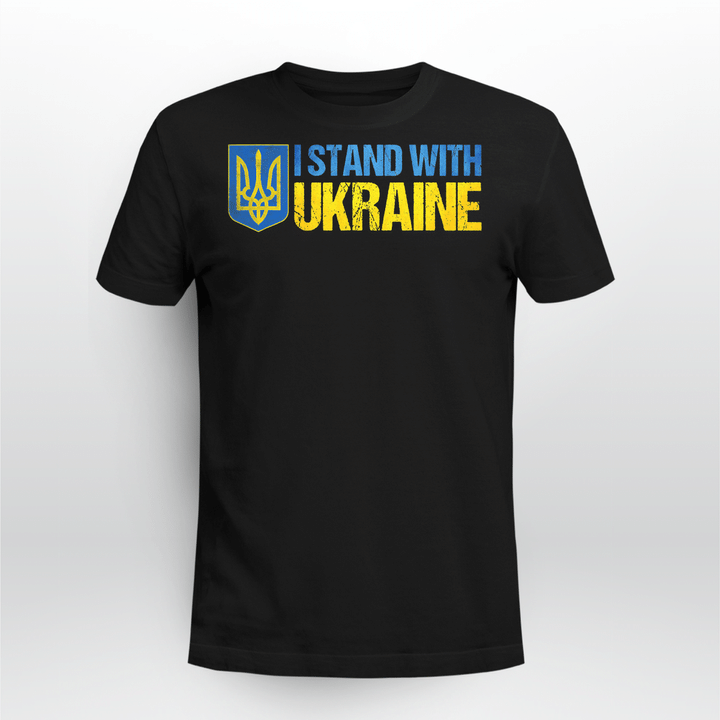 I Stand With Ukraine USA Support Ukrainian Lover T-Shirt