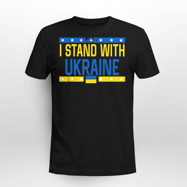 I Stand With Ukraine Flag Sos Ukraine Support Ukraine T-Shirt