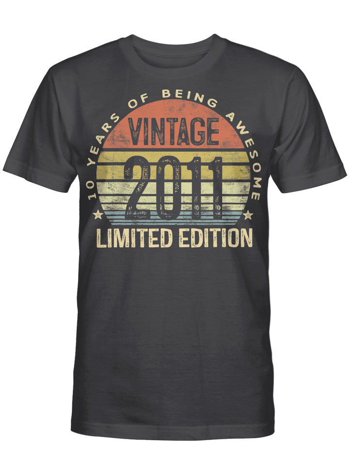 10 Year Old Gifts Vintage 2011 Limited Edition 10th Birthday T-Shirt