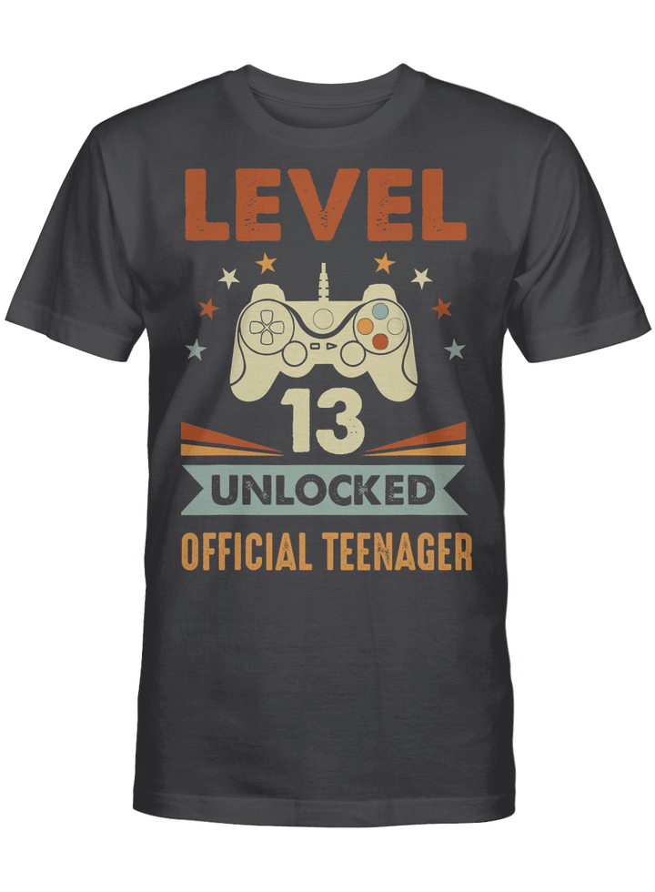 Official Teenager 13th Birthday T-Shirt Level 13 Unlocked