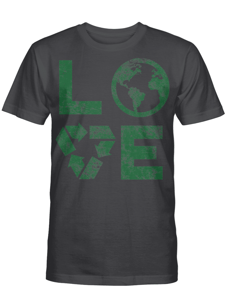 Love Earth Day 90s Vintage Recycling Kids or Teacher T-Shirt