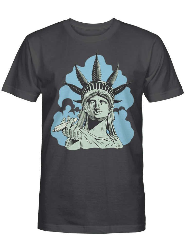 Statue of Liberty smoking awesome weed cannabis T-shirt