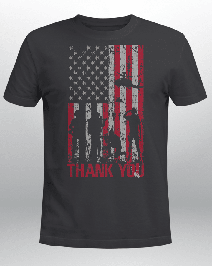 Thank You Memorial Day Shirt military flag design American T-Shirt