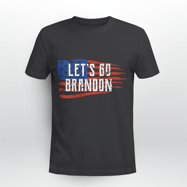 Let's Go Brandon Shirt Cool Conservative American Flag T-Shirt