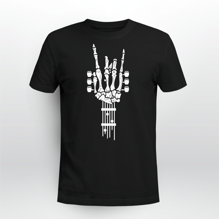 Rock & Roll Skeleton Guitar Music Lover Gift T-Shirt