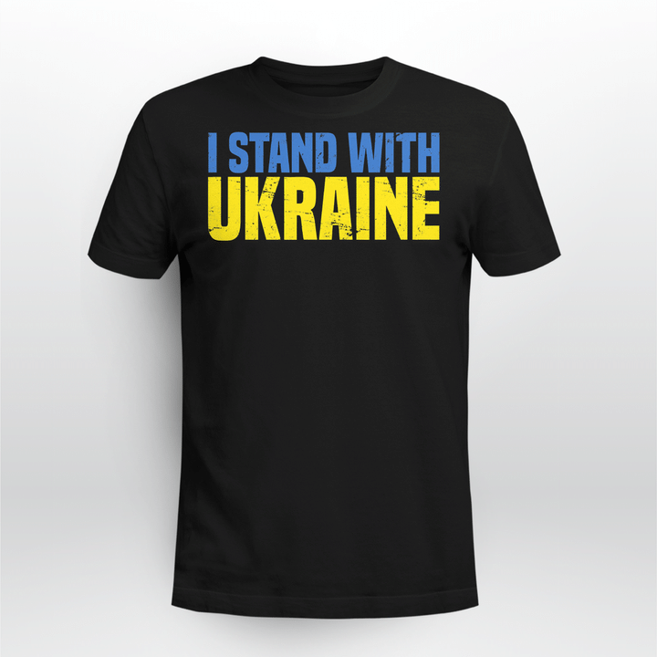I Stand With Ukraine Vintage Ukraine Flag T-Shirt