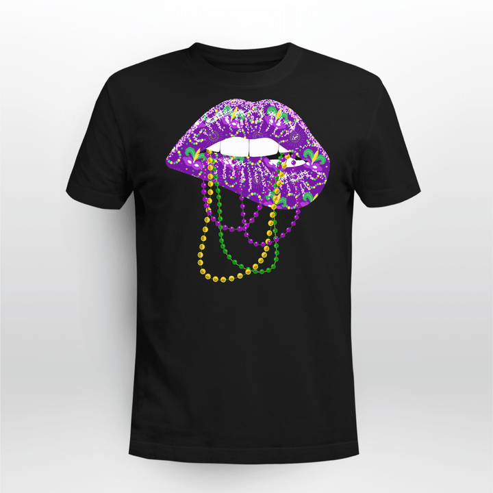 Mardi Gras Shirt for Women Lips Queen Carnival Costume Gift T-Shirt