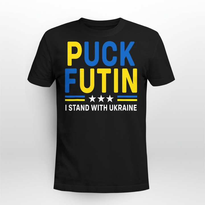 Puck Futin I Stand With Ukraine Flag Support T-Shirt