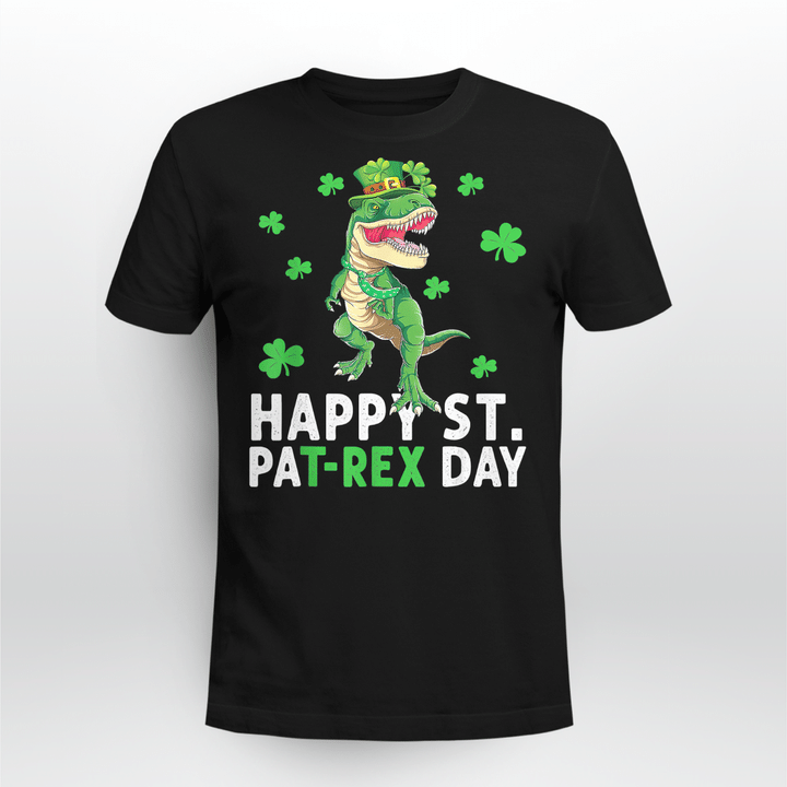 Happy T-Rex Dinosaur Saint Patrick's Day For Boys Girls T-Shirt