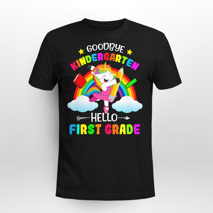 Goodbye Kindergarten Hello 1st Grade Unicorn Girls 2022 Grad T-Shirt