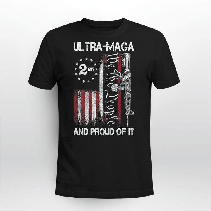 Ultra MAGA And Proud Of It Anti-Biden Funny Shirts US Flag T-Shirt