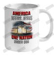 America Needs Jesus One Nation Under God Ceramic Mug 11oz