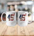 45 Usa Flag Ceramic Mug 11oz