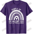 Purple Up for Military Kids Month Military Child Rainbow T-Shirt