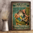 I Read Books I Drink Cocktails Vertical Poster