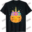 Cute Unicorn Pumpkin Halloween T-shirt