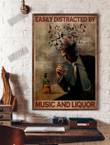 Easily Distracted By Music And Liquor Vertical Poster