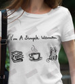 ETT1874 I'm A Simple Woman Book Coffee And Cat