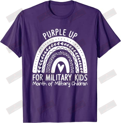 Purple Up for Military Kids Month Military Child Rainbow T-Shirt