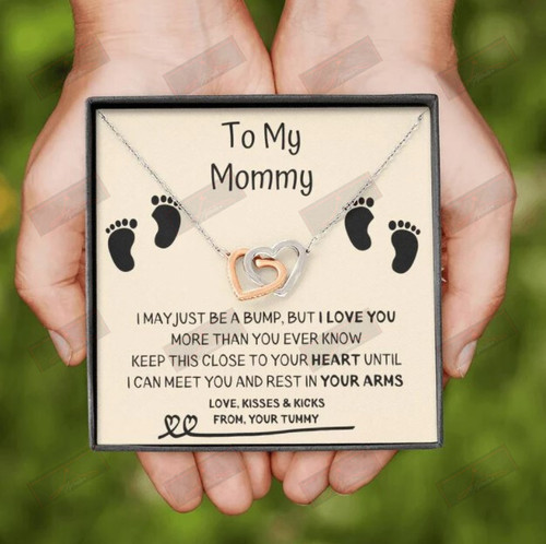 To My Mommy Love Kisses Kicks From Your Tummy Necklace