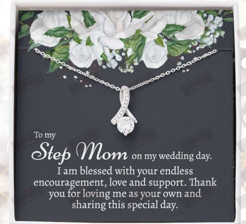 To My Step Mom On My Wedding Day Necklace