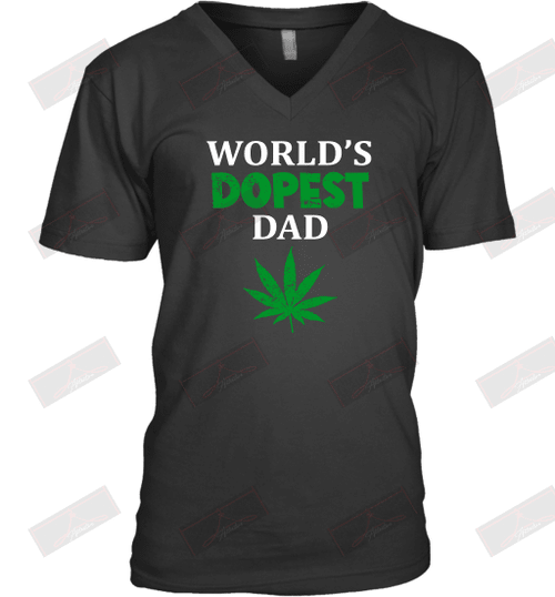 World's Dopest Dad V-Neck T-Shirt