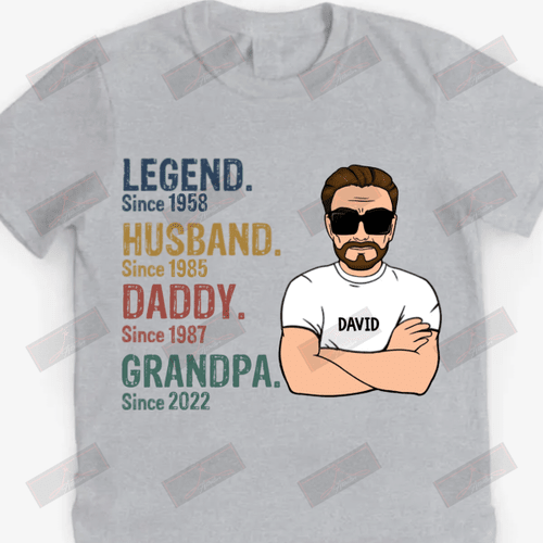 Legend Husband Daddy Grandpa Brown Hair T-shirt