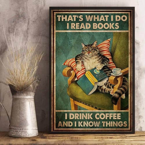 I Read Books I Drink Coffee Vertical Poster