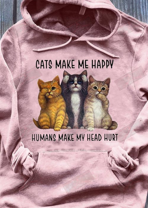 Cats Make Me Happy Humans Make My Head Hurt T-shirt