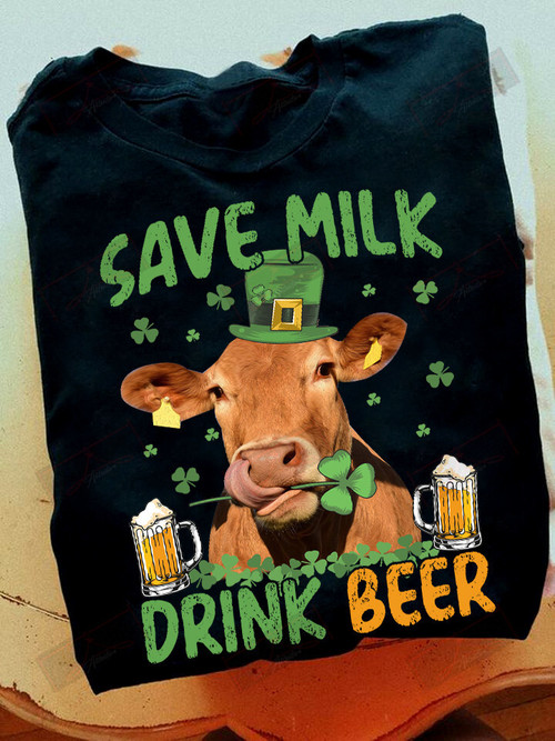 Miah2000 Save Milk Drink Beer St Patrick's Day
