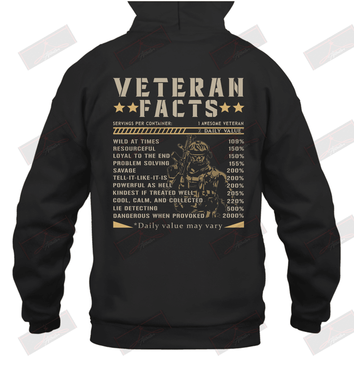 Veteran Facts Daily Value May Vary Hoodie