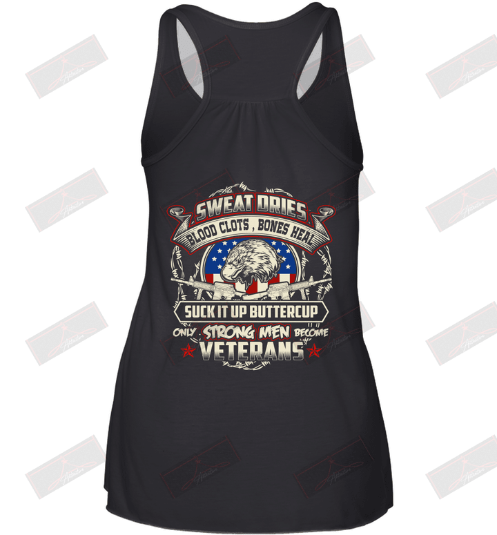 Only Strong Men Become Veterans Racerback Tank