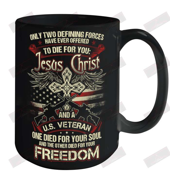 Jesus Christ And U.S Veteran Ceramic Mug 15oz