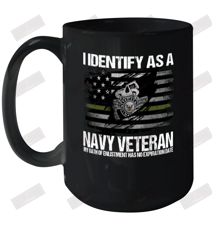 I Identify As A Navy Veteran Ceramic Mug 15oz