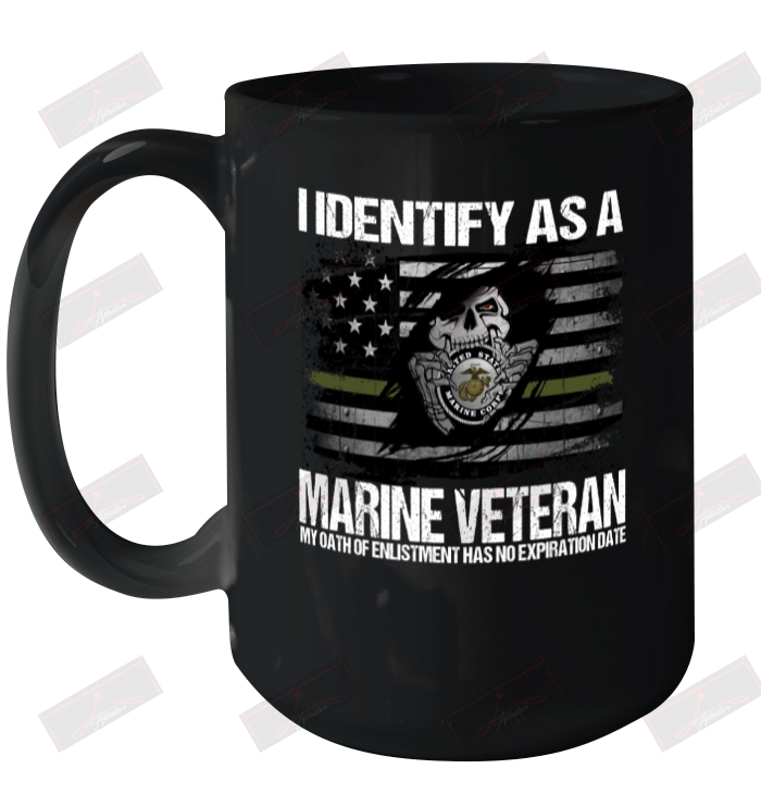 I Identify As A Marine Veteran Ceramic Mug 15oz