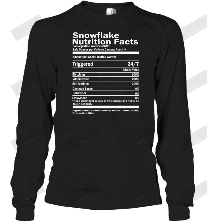 Snowflake Nutrition Facts Long Sleeve T-Shirt