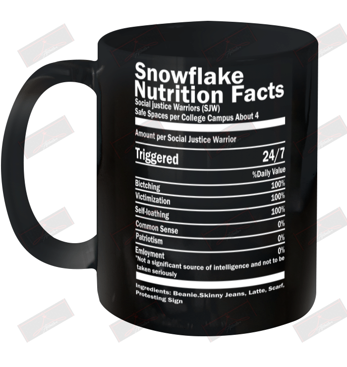 Snowflake Nutrition Facts Ceramic Mug 11oz