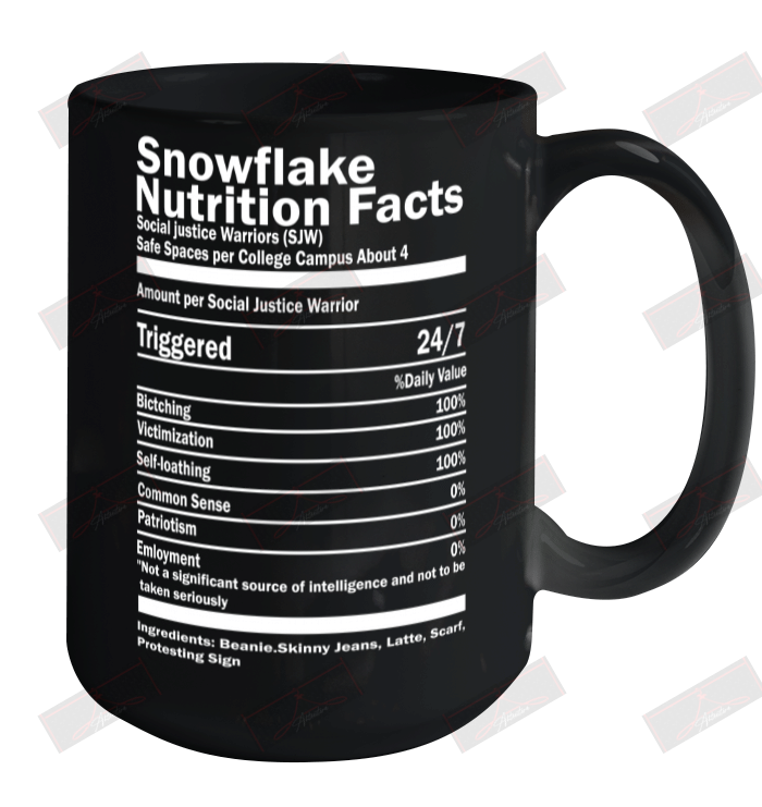 Snowflake Nutrition Facts Ceramic Mug 15oz
